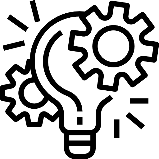 project-management Glühbirne mit Zahnrädern – Symbol für Innovation, Kreativität und technische Ideen